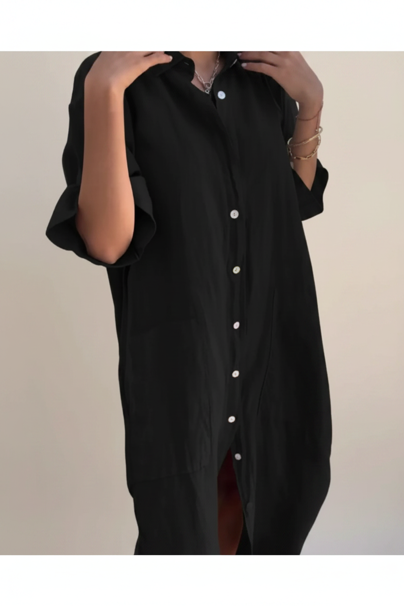 The Shoreline Linen Shirt Dress